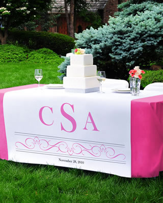 wedding cake table runner